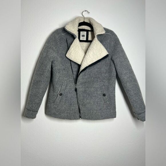 Zara Other - Zara Wool Jacket Coat Aviator Faux Fur Size 13-14Boys Gray White